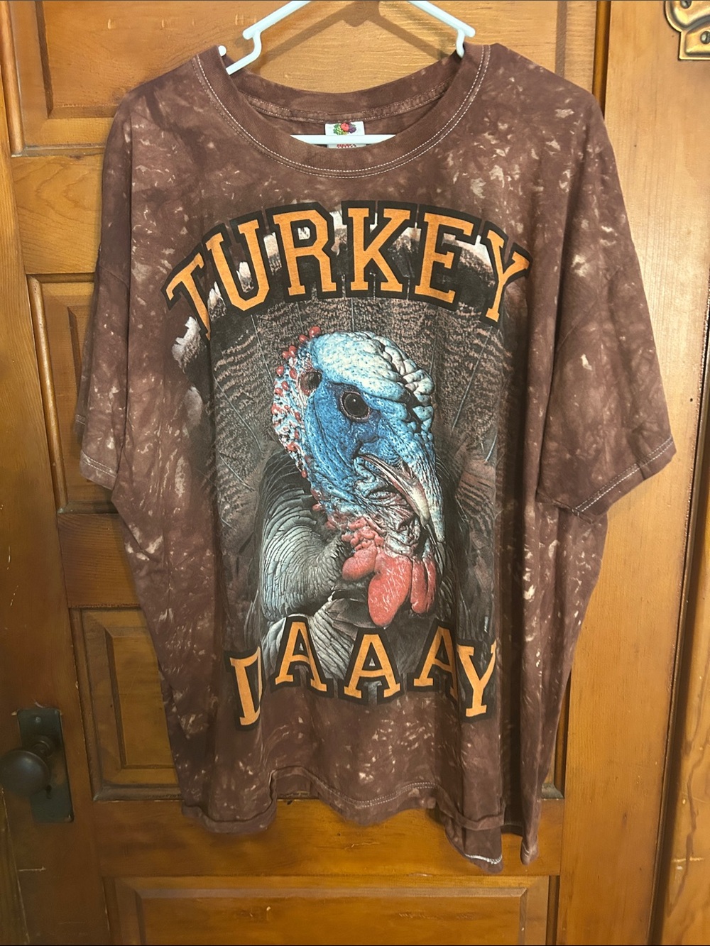 Turkey Graphic Tee in Brown with Blue Accent